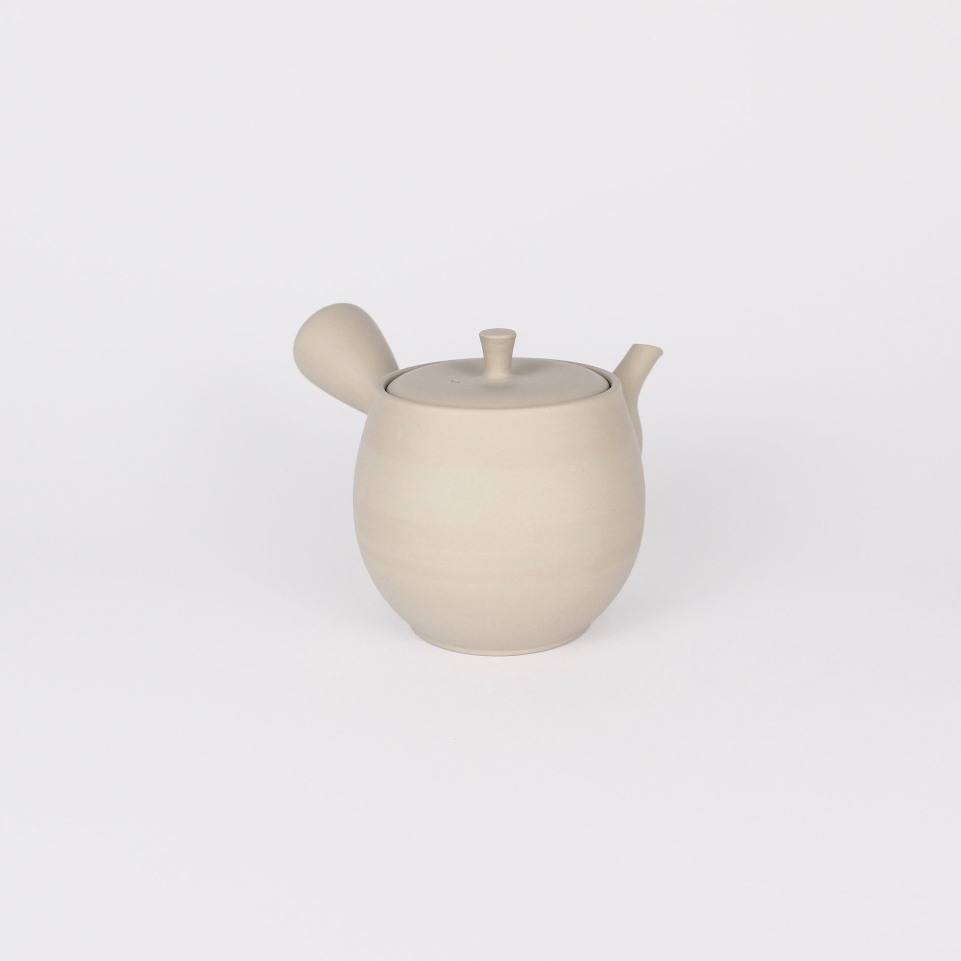 Japanese Tokoname Ceramic Kyusu High Tea Pot, Light Taupe