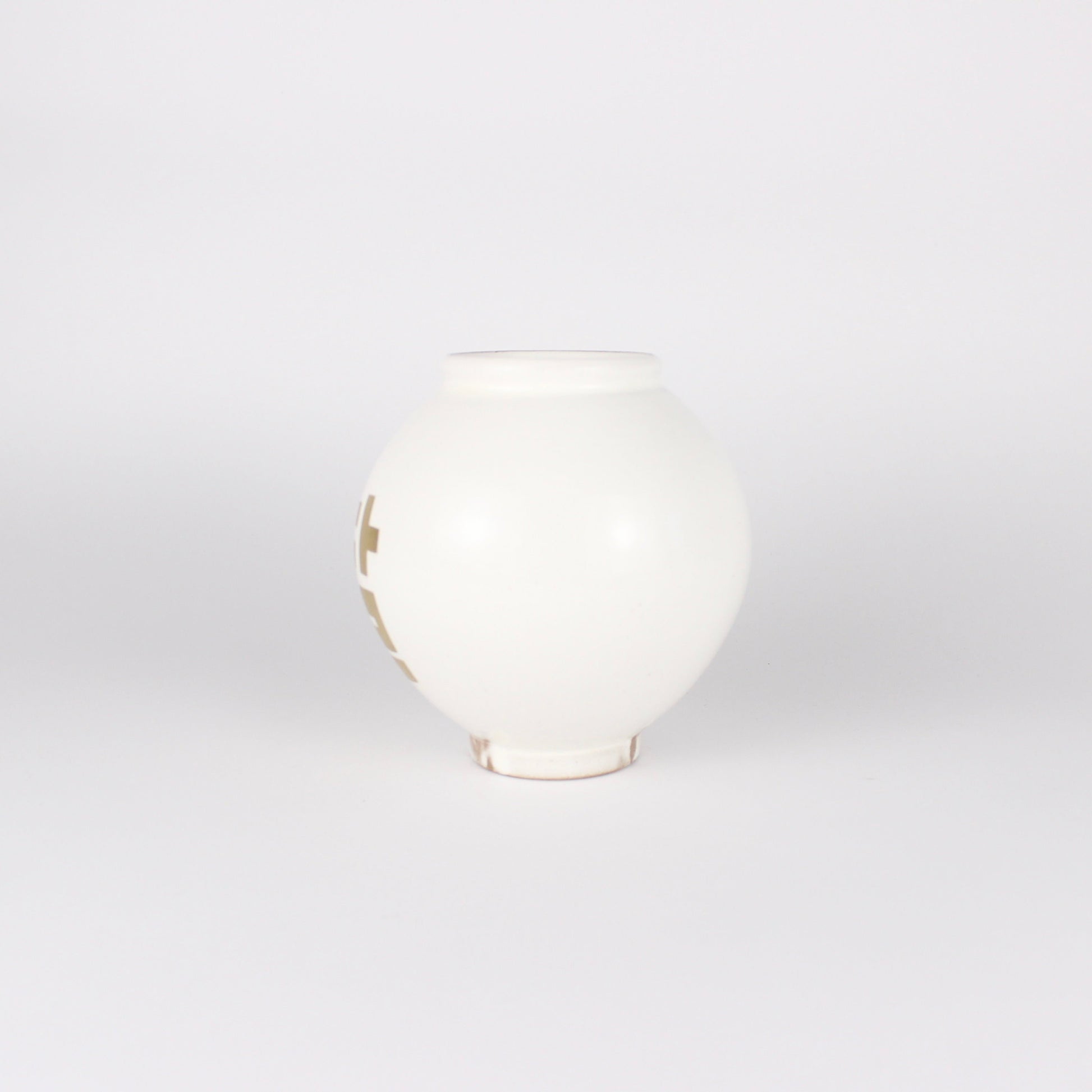 Korean Buncheong Mini Moon Jar, Moon Motif