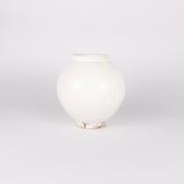 Korean Buncheong Mini Moon Jar, Moon Motif