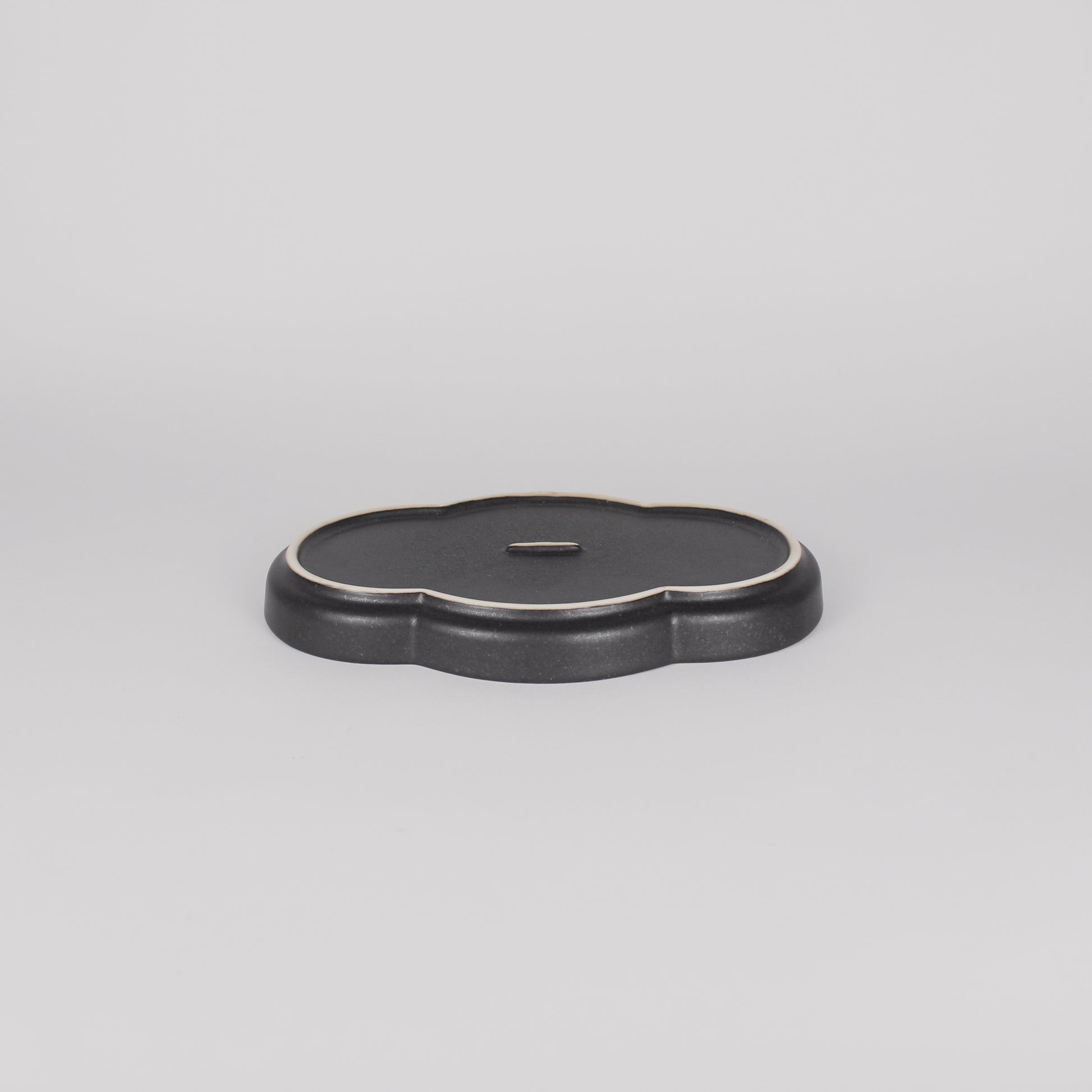 Korean Buncheong Cloud Plate with Snowflake Motif