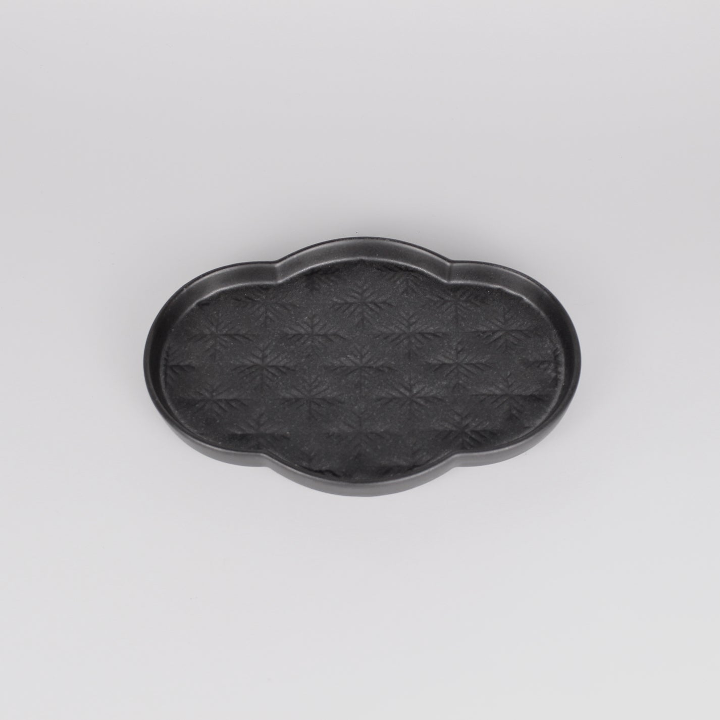 Korean Buncheong Cloud Plate with Snowflake Motif