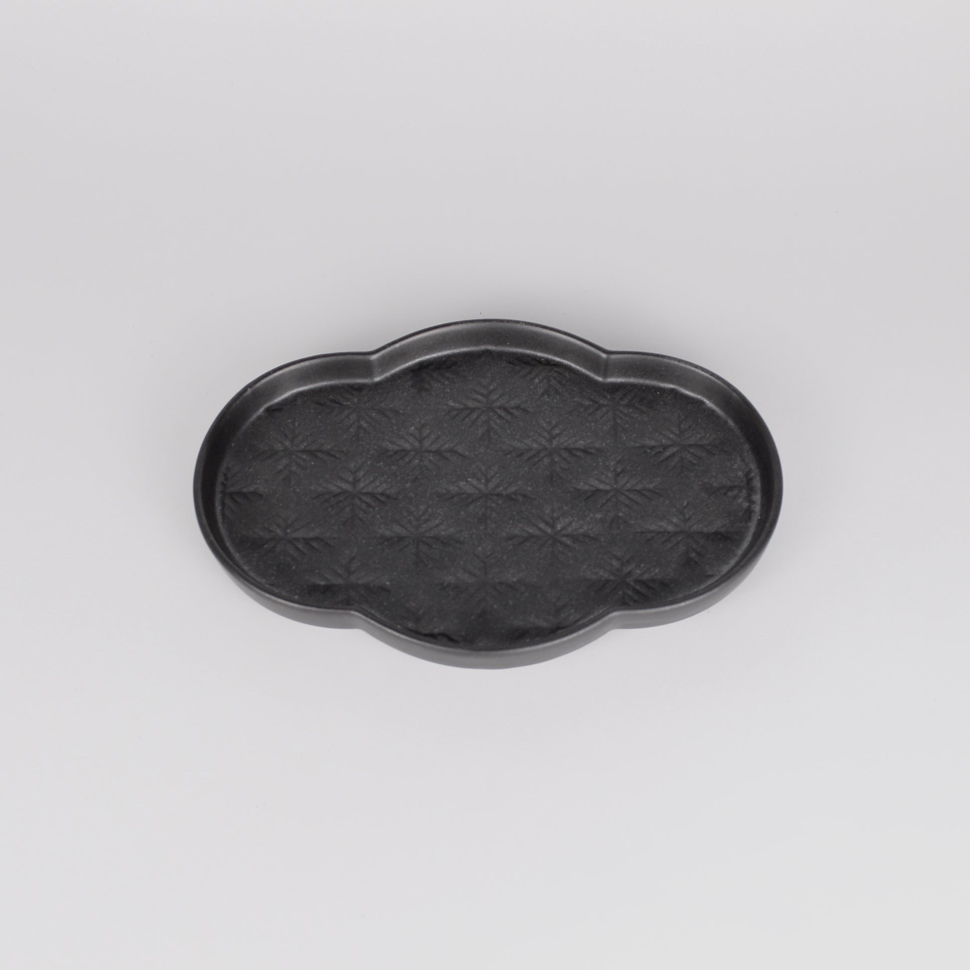 Korean Buncheong Cloud Plate with Snowflake Motif