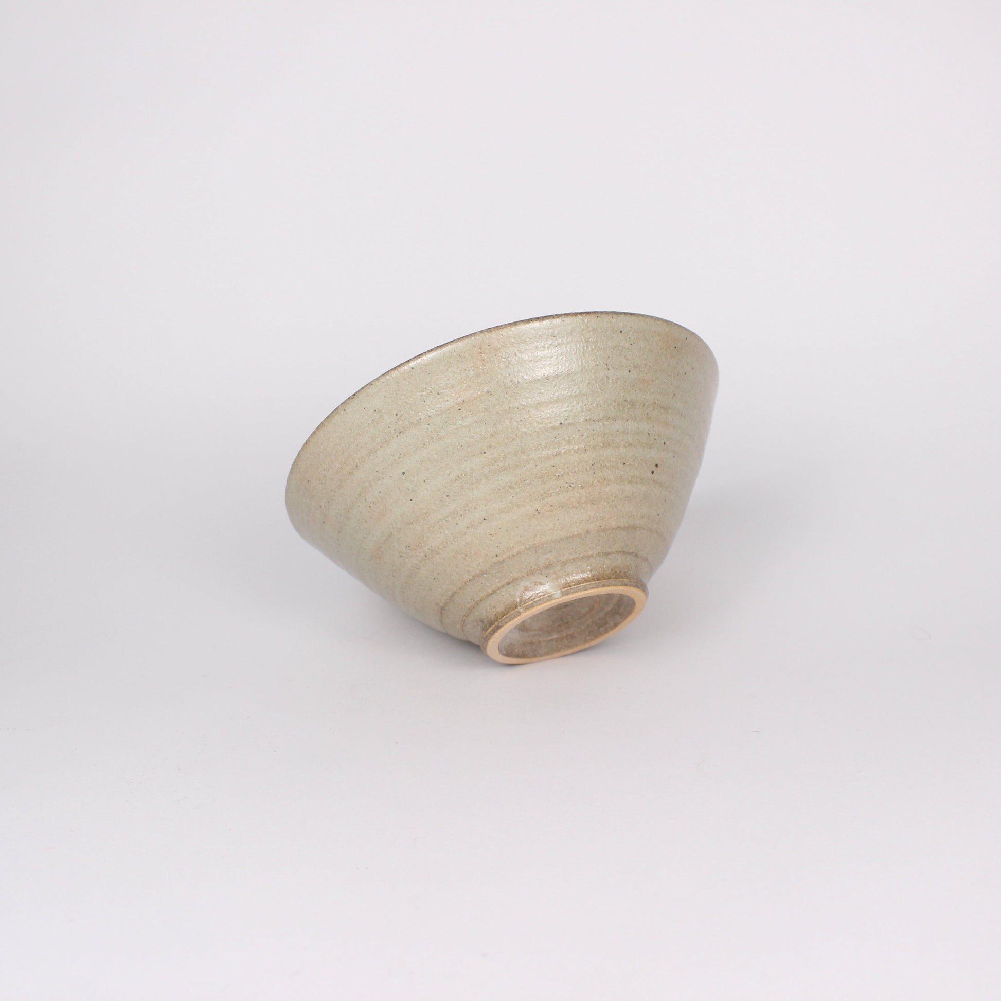 Japanese Shigaraki Ceramic Matcha Bowl, Grainy Beige