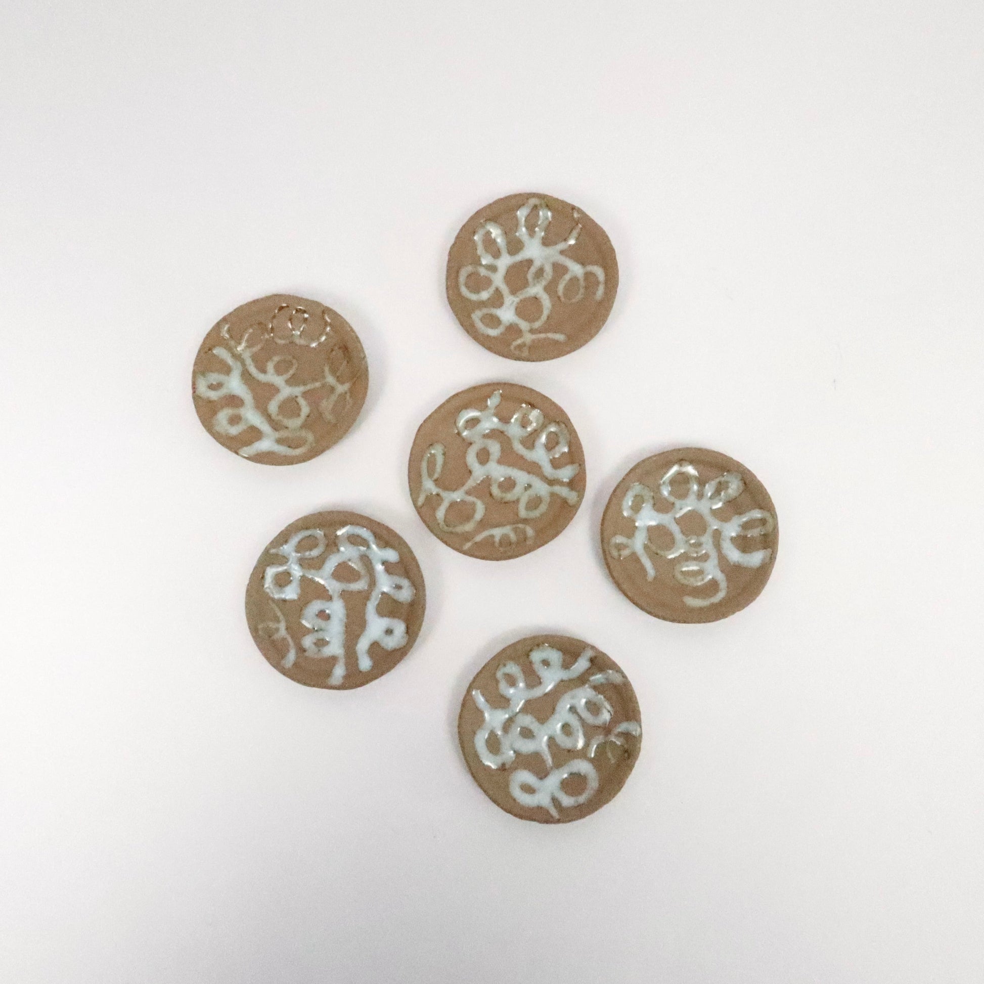 Japanese Ceramic Mini Plate, Glaze trailing