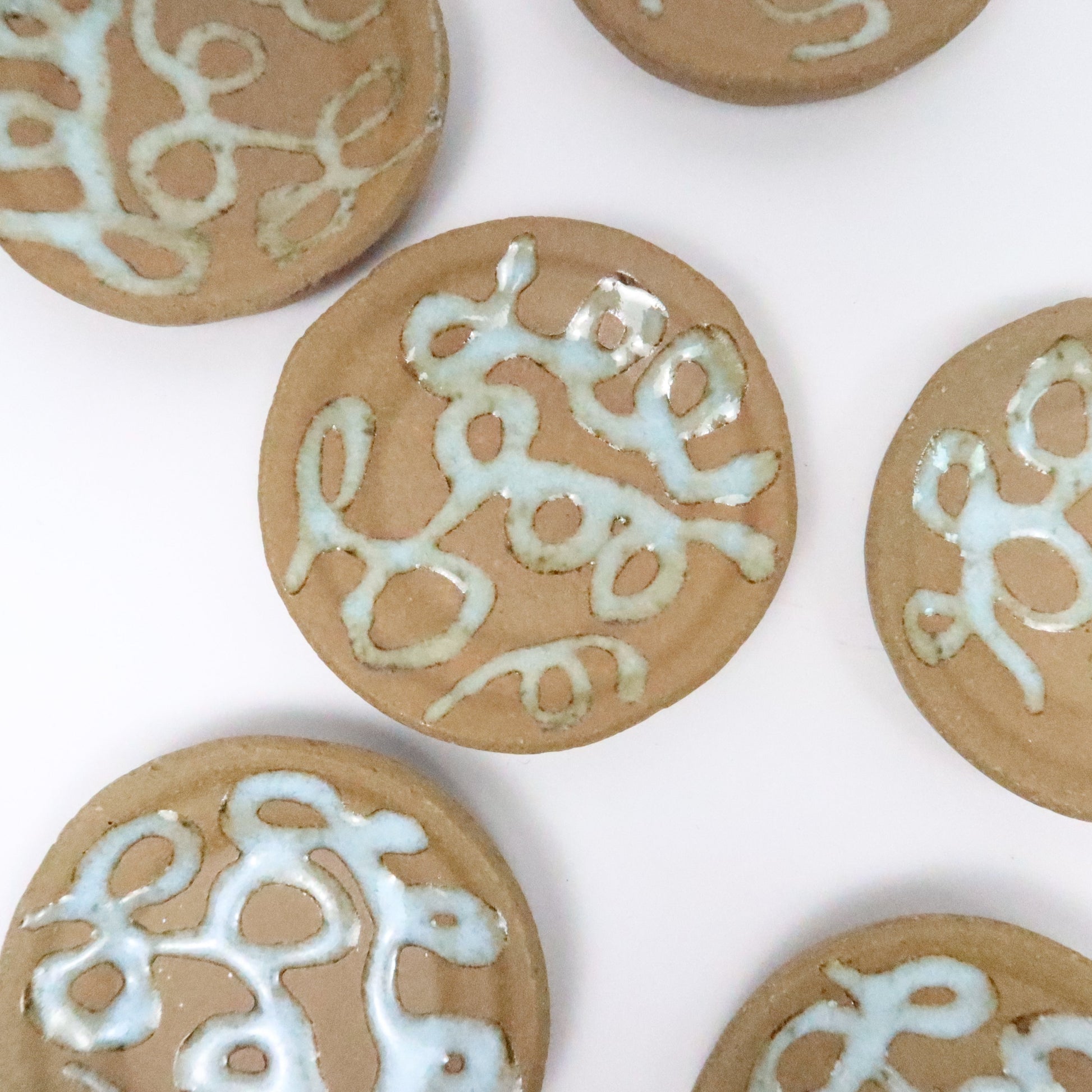 Japanese Ceramic Mini Plate, Glaze trailing