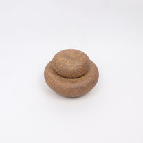Ceramic Stacking Cairn Container with a Lid, Brown