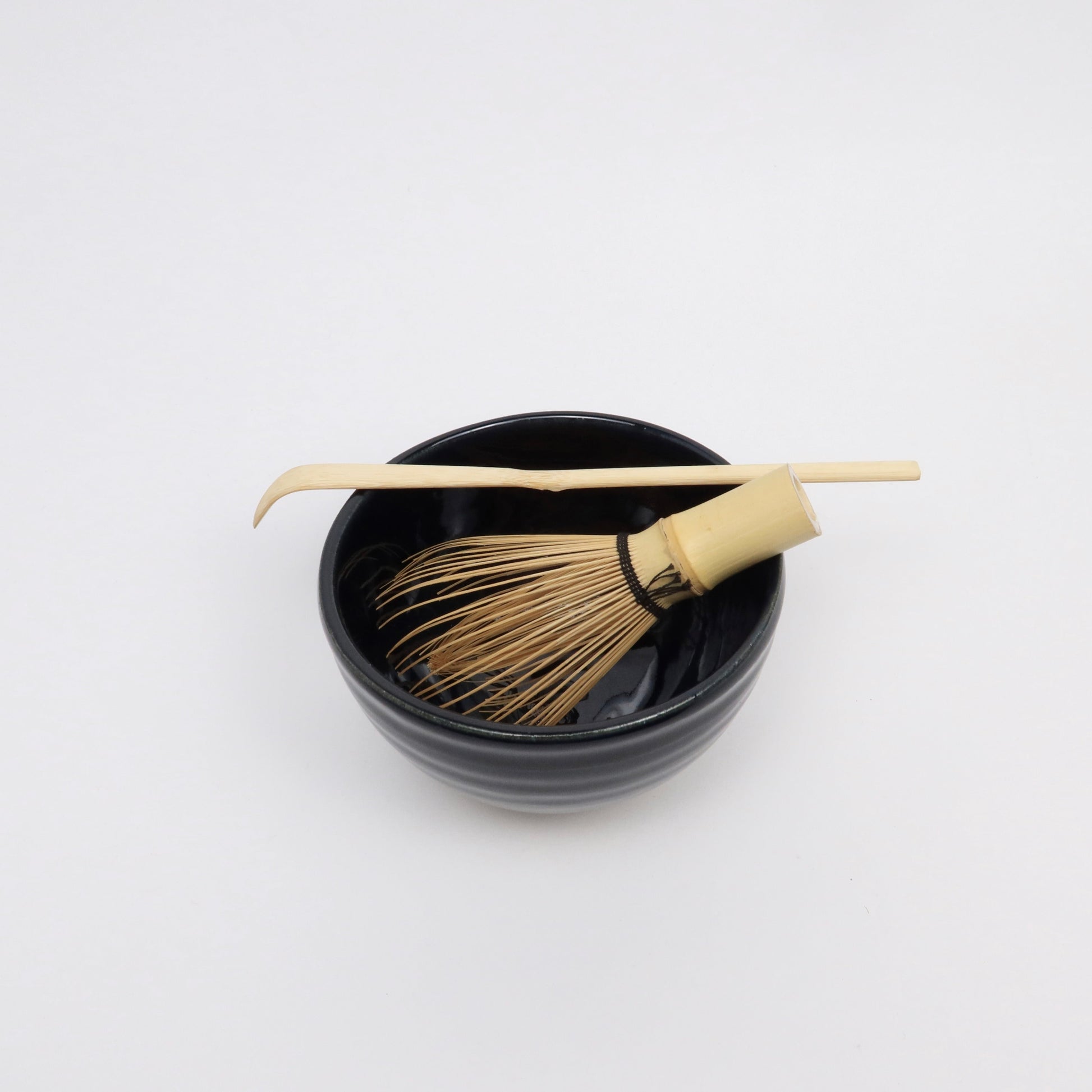 Japanese Mino-yaki Ceramic Matcha Bowl, Dark Midnight