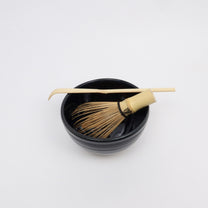 Japanese Mino-yaki Ceramic Matcha Bowl, Dark Midnight