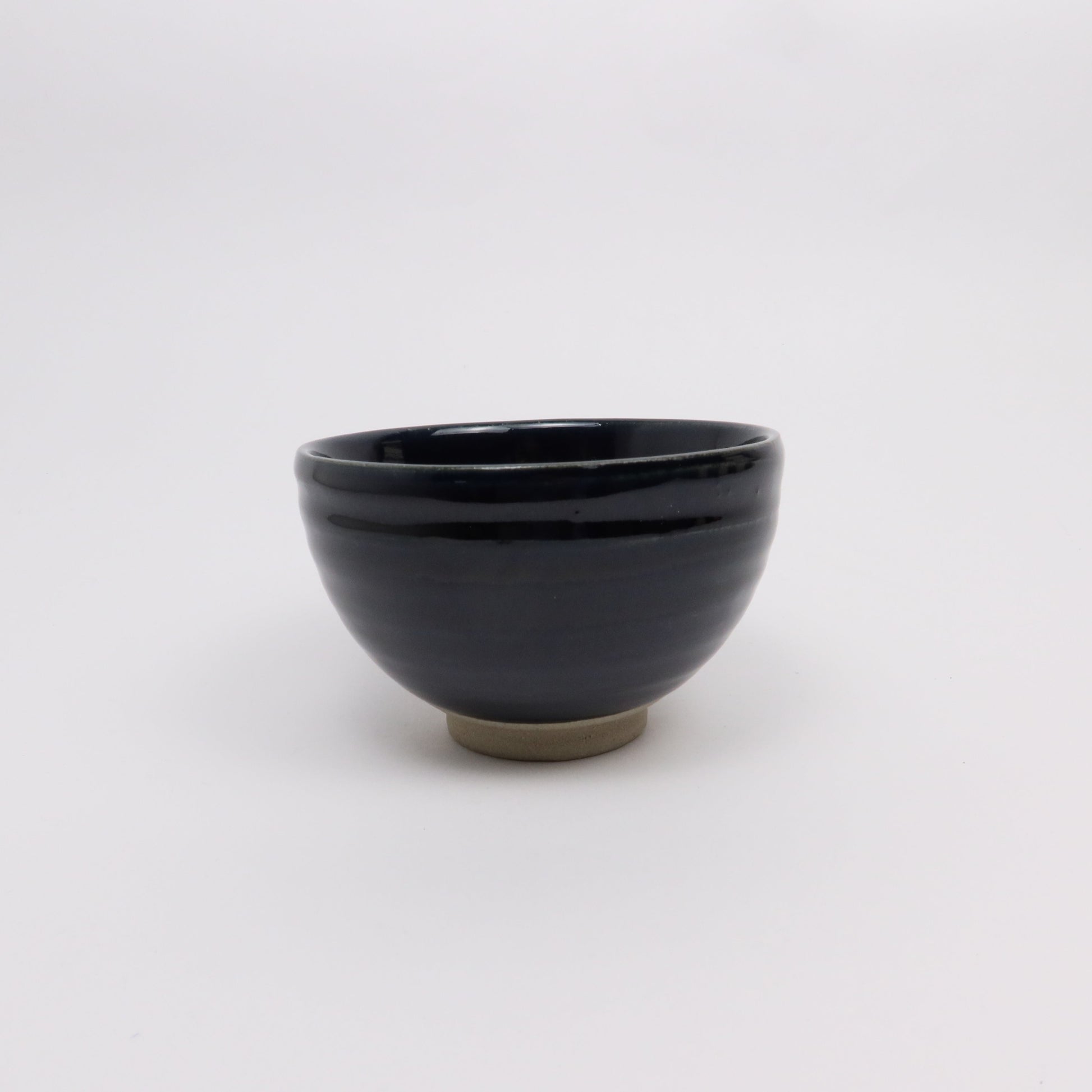 Japanese Mino-yaki Ceramic Matcha Bowl, Dark Midnight
