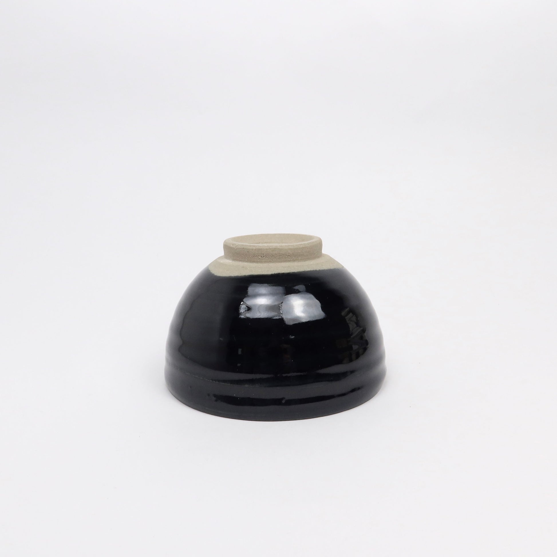 Japanese Mino-yaki Ceramic Matcha Bowl, Dark Midnight