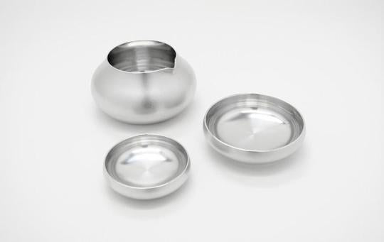 Japanese Stackable Tin Drinkware Set for Sake, 2 Sizes