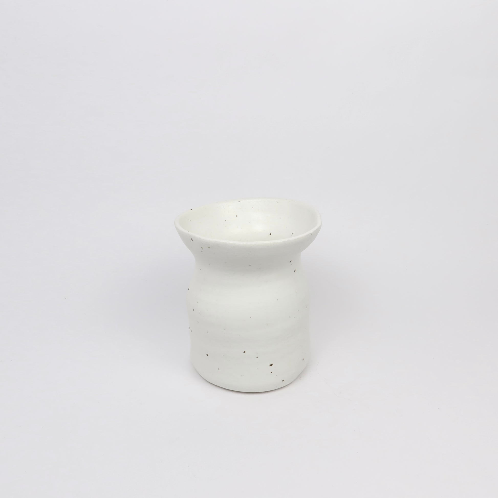 Korean Wabi Sabi Ceramic Vase, Dotted White