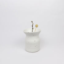 Korean Wabi Sabi Ceramic Vase, Dotted White