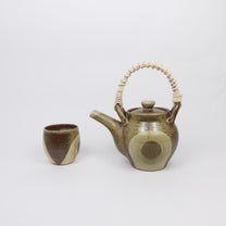 Japanese Shigaraki Dobin 土瓶 Tea Pot with Rattan Handle