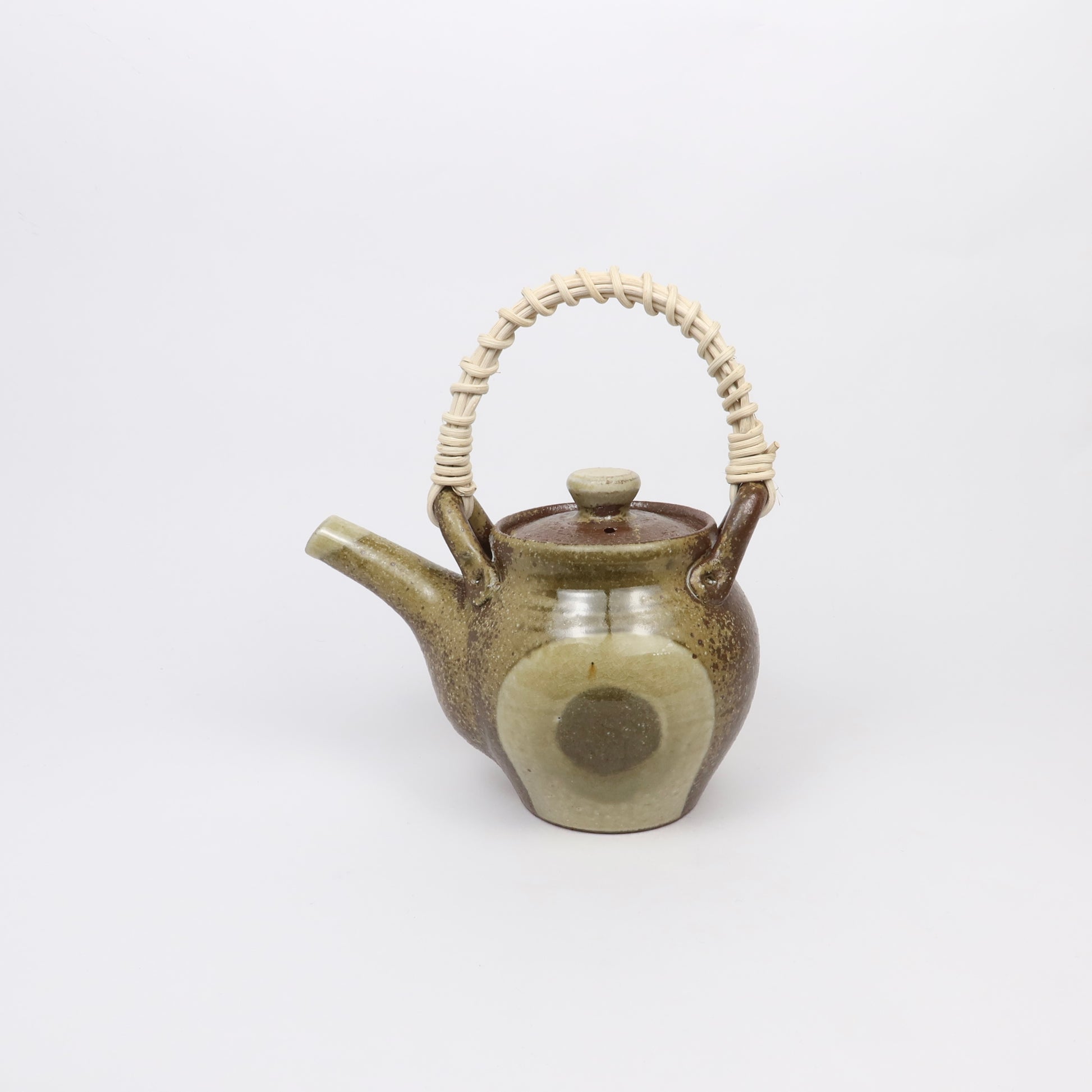Japanese Shigaraki Dobin 土瓶 Tea Pot with Rattan Handle