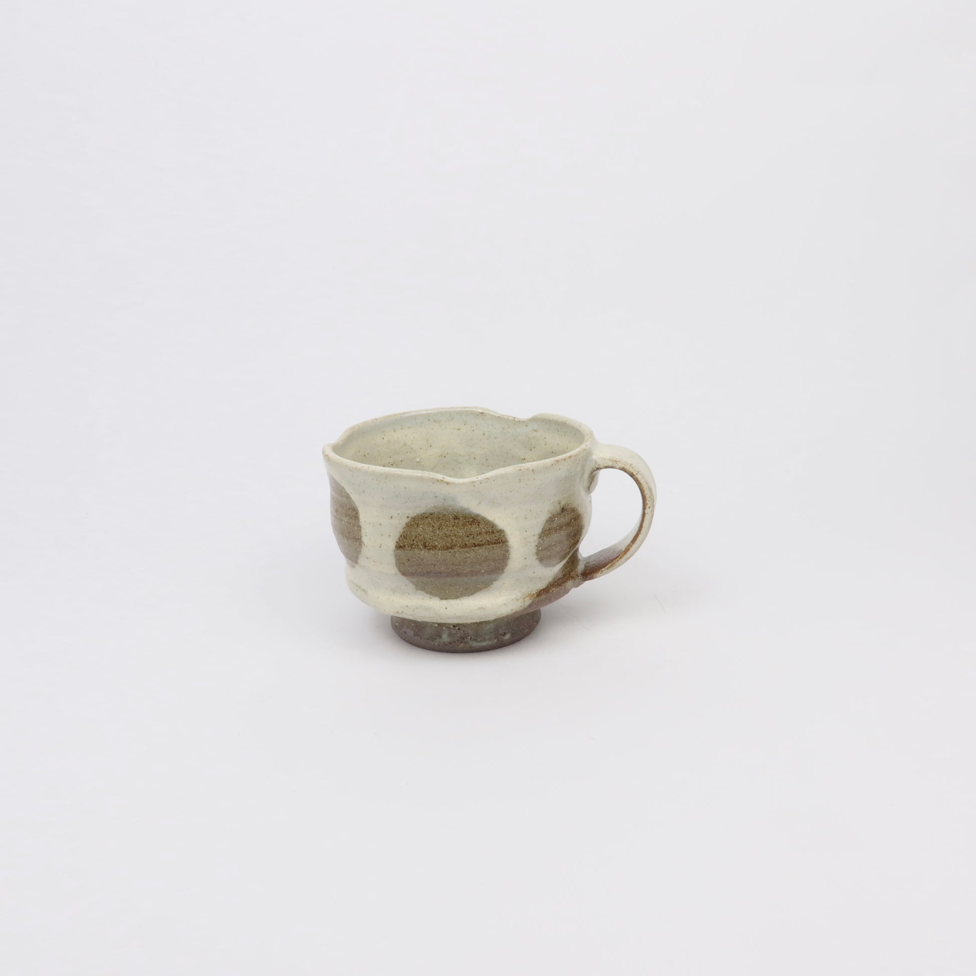 Japanese Shigaraki Ceramic Wabi Mug with Circular Pattern