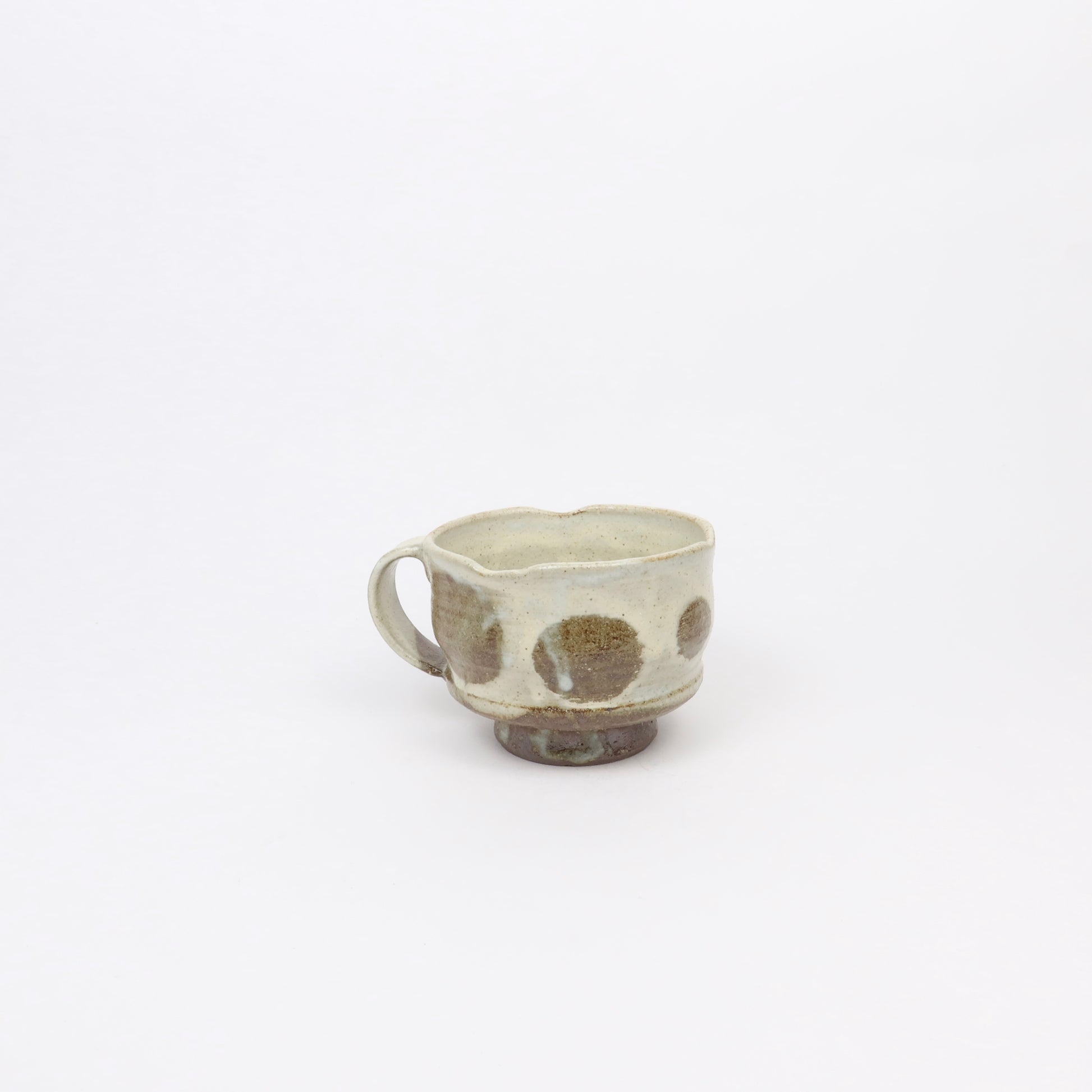 Japanese Shigaraki Ceramic Wabi Mug with Circular Pattern