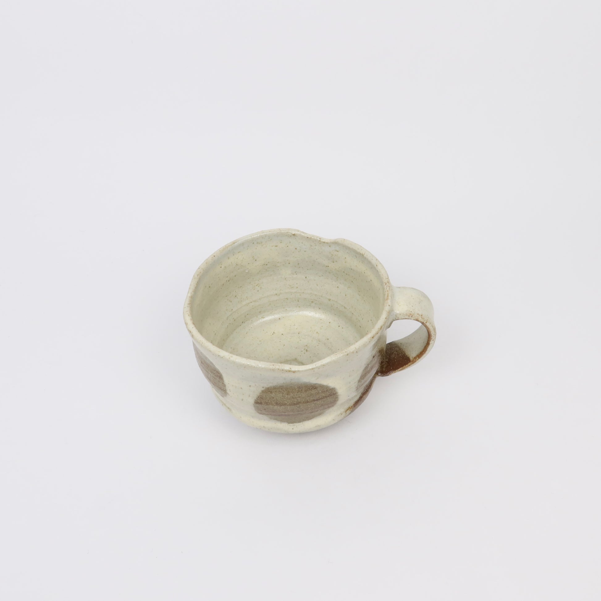 Japanese Shigaraki Ceramic Wabi Mug with Circular Pattern