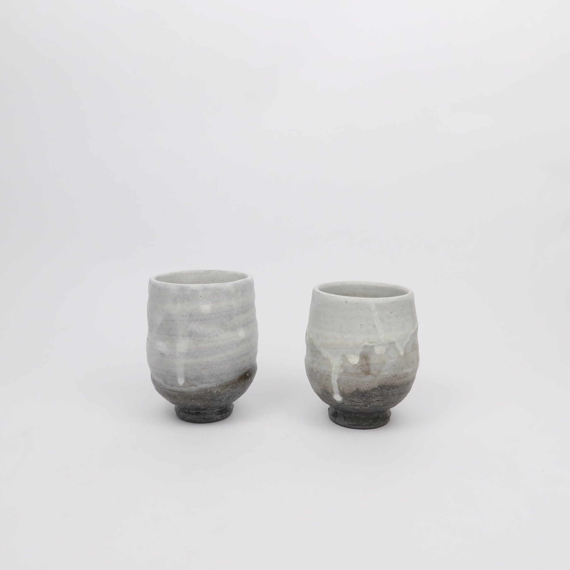 Japanese Minoyaki Ceramic Ash Glaze Tea Cup, 2 Sizes