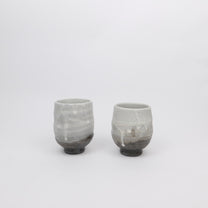 Japanese Minoyaki Ceramic Ash Glaze Tea Cup, 2 Sizes
