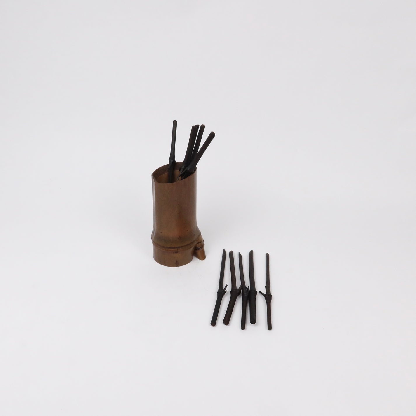 Korean Bamboo Cocktail Picks (10 pcs) &amp; Holder Set