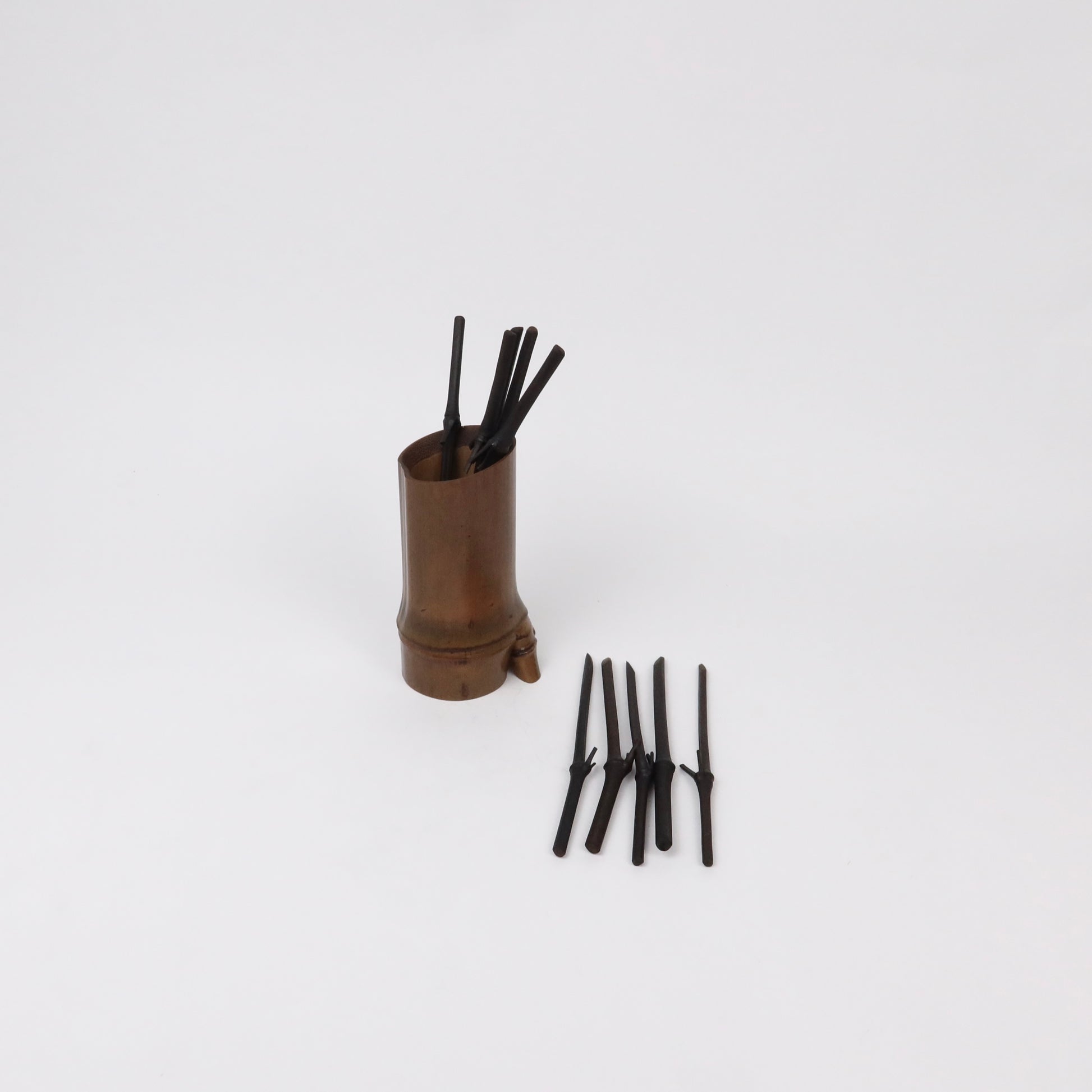 Korean Bamboo Cocktail Picks (10 pcs) &amp; Holder Set