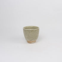 Wood-fired Shino Ceramic Sgraffito Tea Cup
