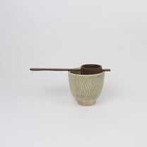 Wood-fired Shino Ceramic Sgraffito Tea Cup