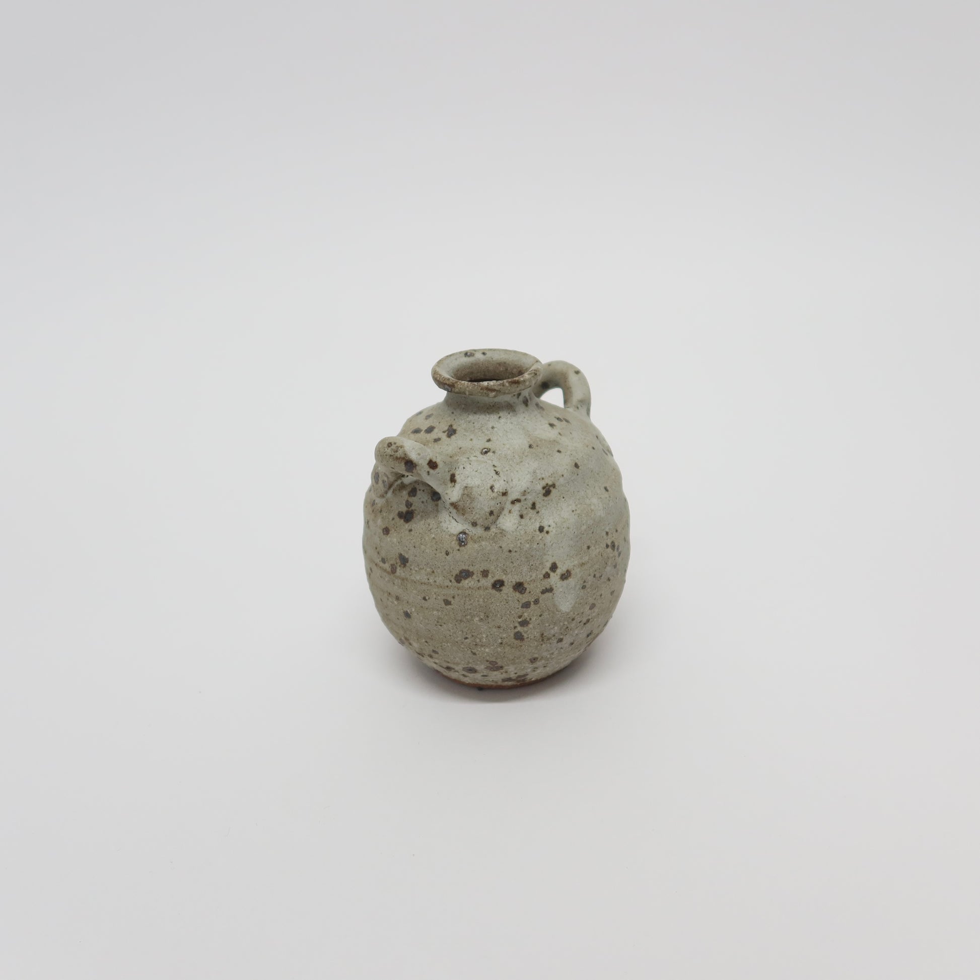 Japanese Shigaraki Ware Pottery Vase with Handles