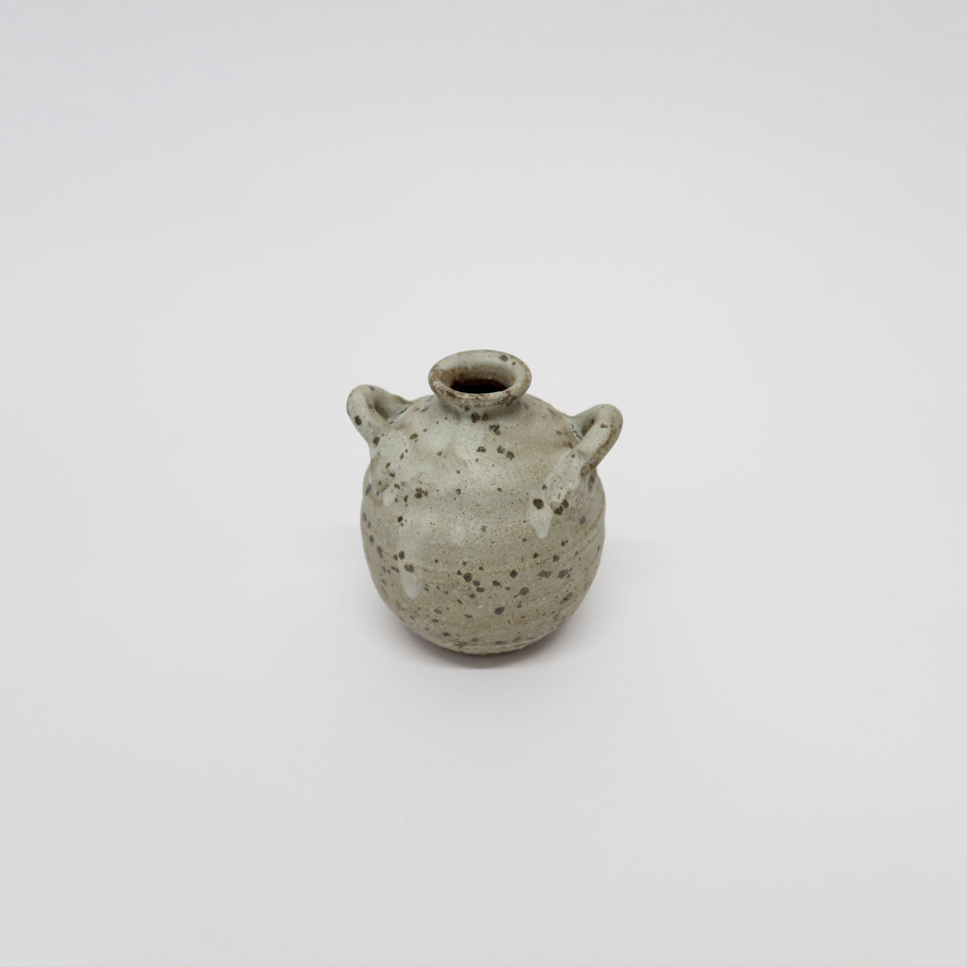 Japanese Shigaraki Ware Pottery Vase with Handles