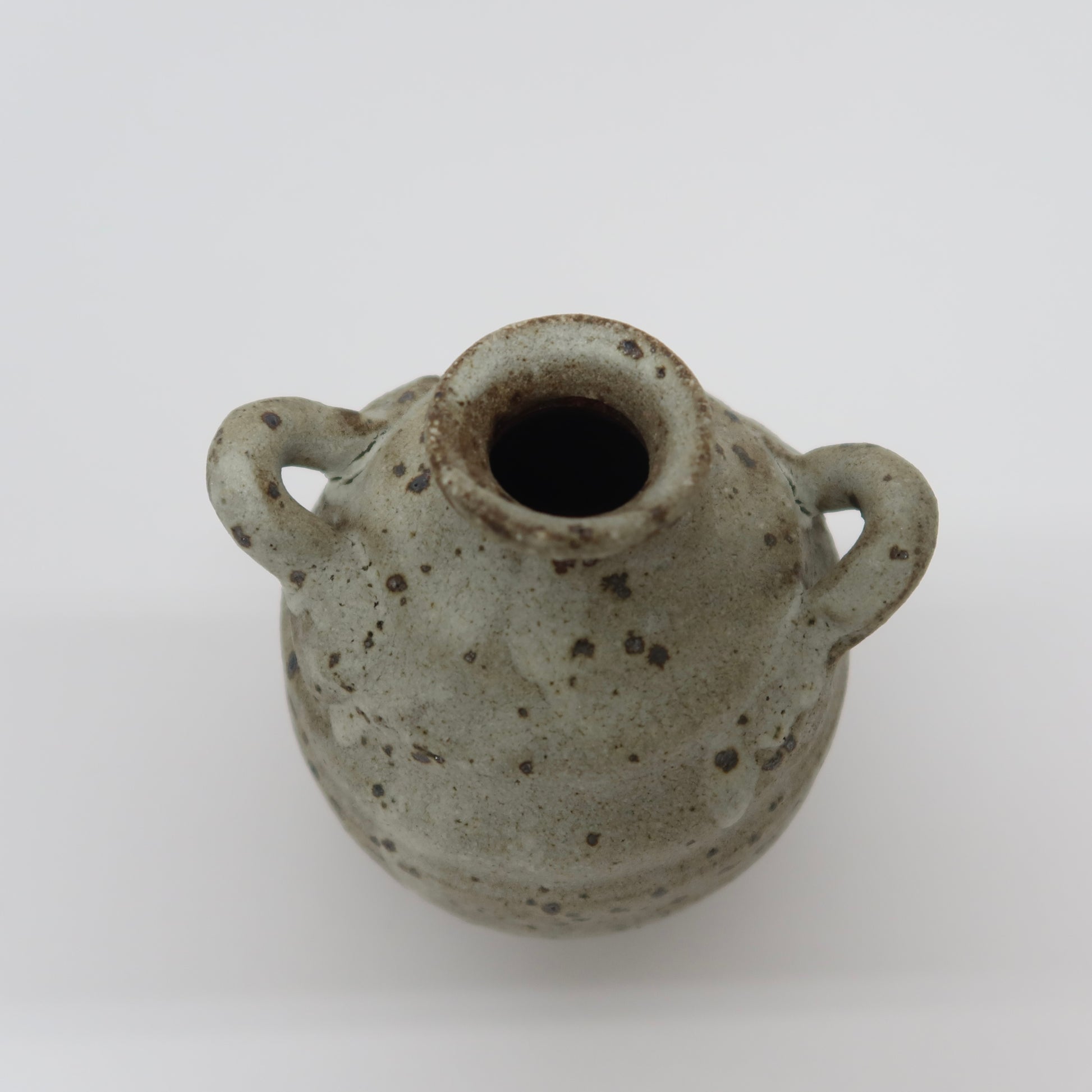 Japanese Shigaraki Ware Pottery Vase with Handles