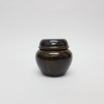 Korean Onggi Earthenware Flat Lidded Jar, 3 Sizes