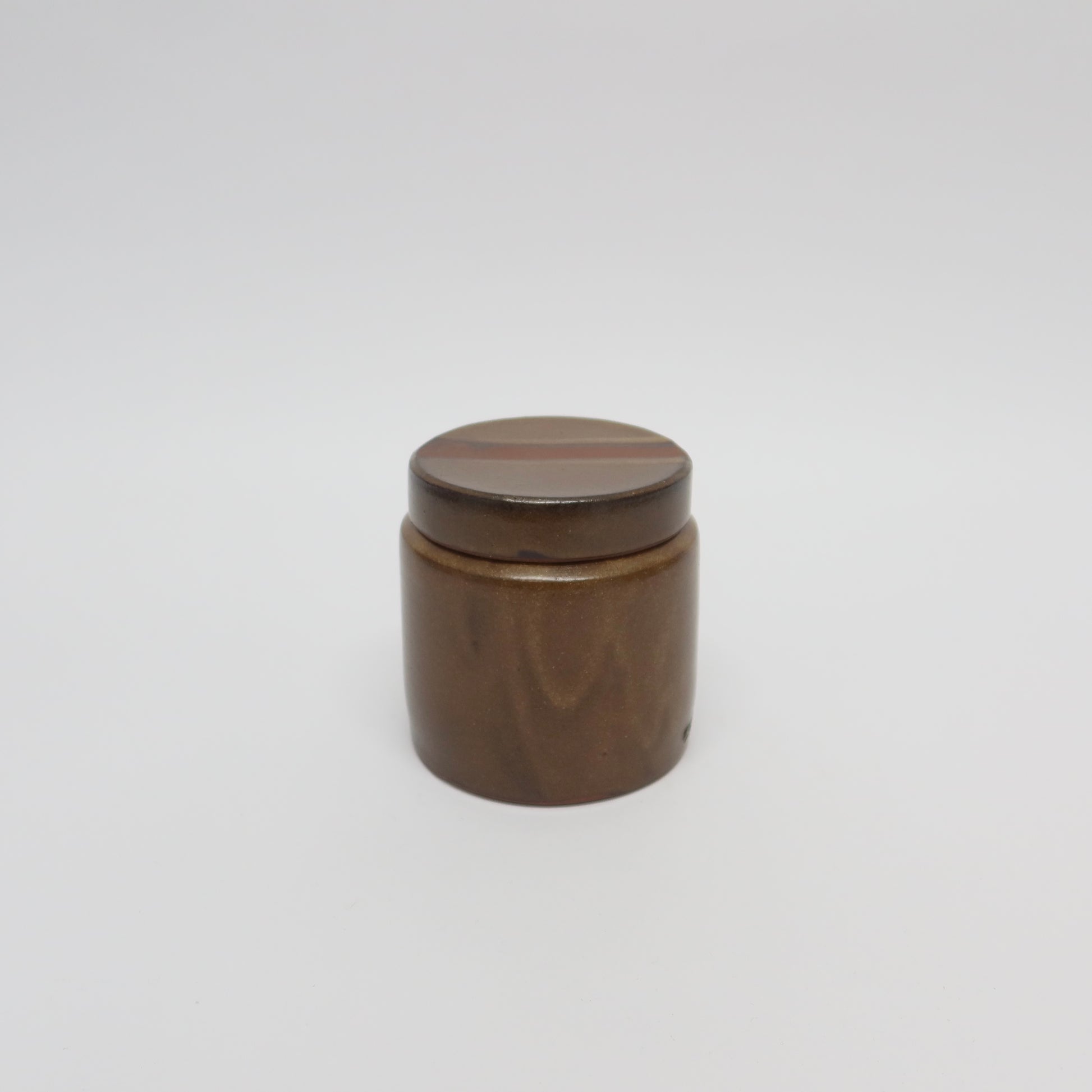 Korean Onggi Earthenware Flat Jar with Lid, 2 Sizes