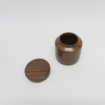 Korean Onggi Earthenware Flat Jar with Lid, 2 Sizes