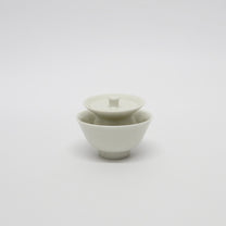 Korean Wood-fired Porcelain Gaiwan Teapot &amp; Cup Set