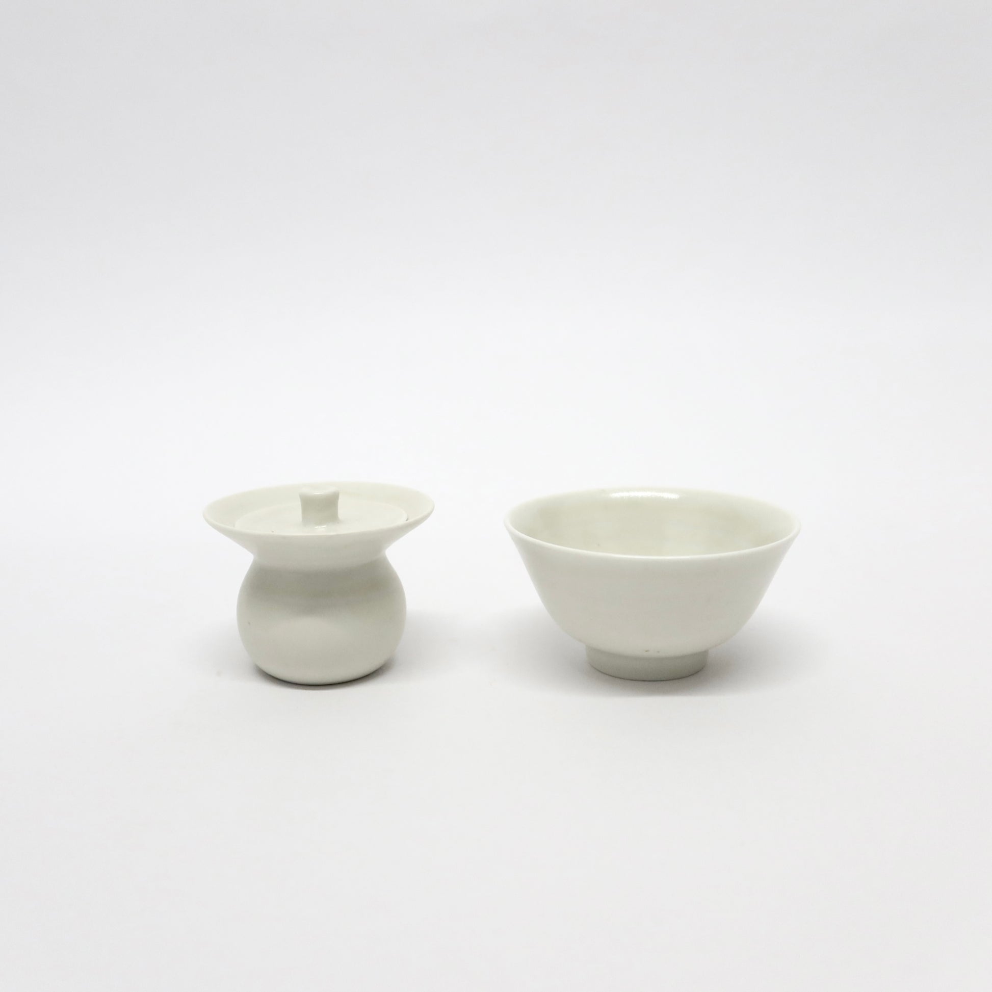 Korean Wood-fired Porcelain Gaiwan Teapot &amp; Cup Set