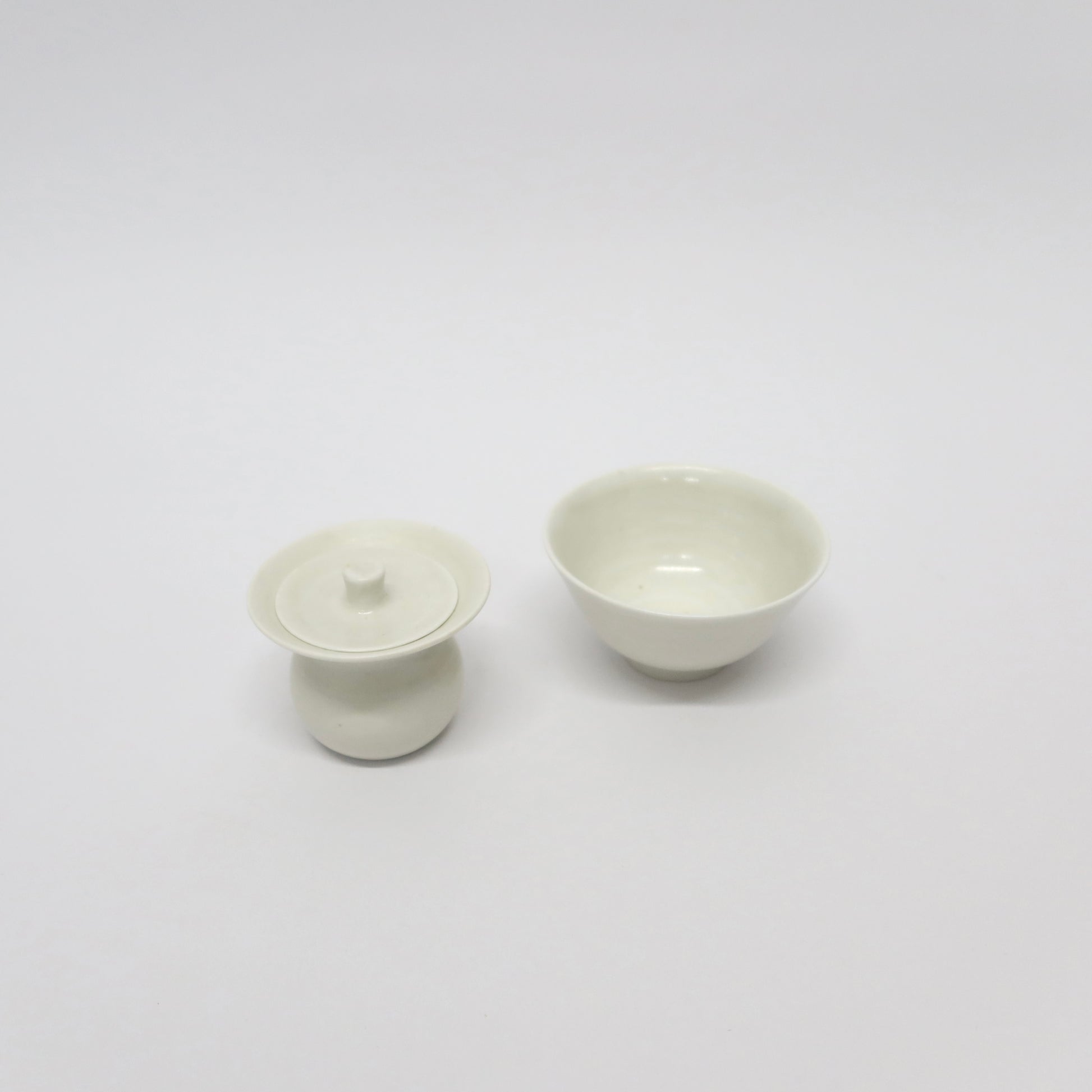 Korean Wood-fired Porcelain Gaiwan Teapot &amp; Cup Set