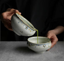 Japanese Haoto Katakuchi Matcha Bowl, Gosu Glazed