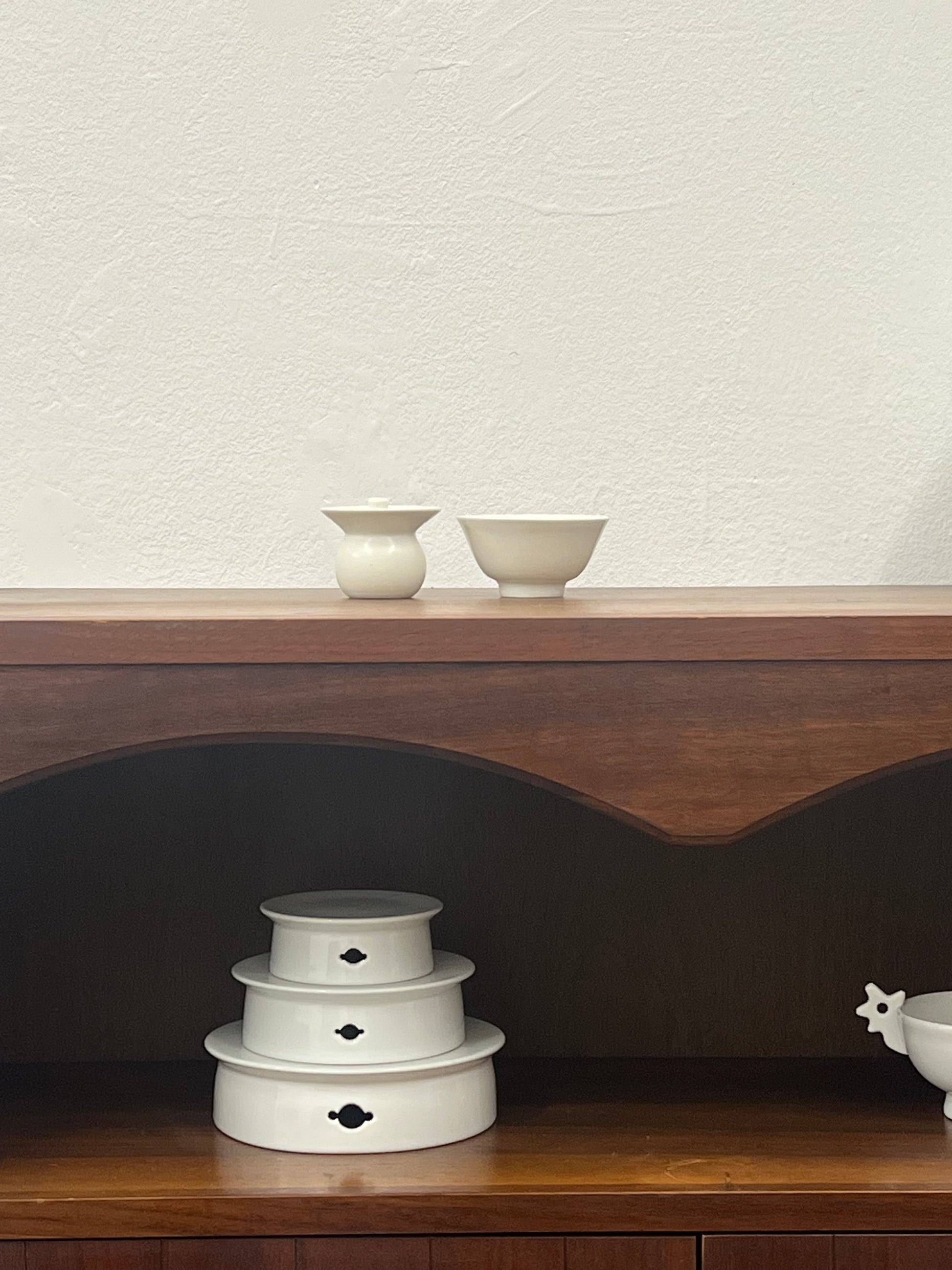 Korean Wood-fired Porcelain Gaiwan Teapot &amp; Cup Set