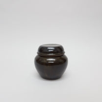 Korean Onggi Earthenware Flat Lidded Jar, 3 Sizes