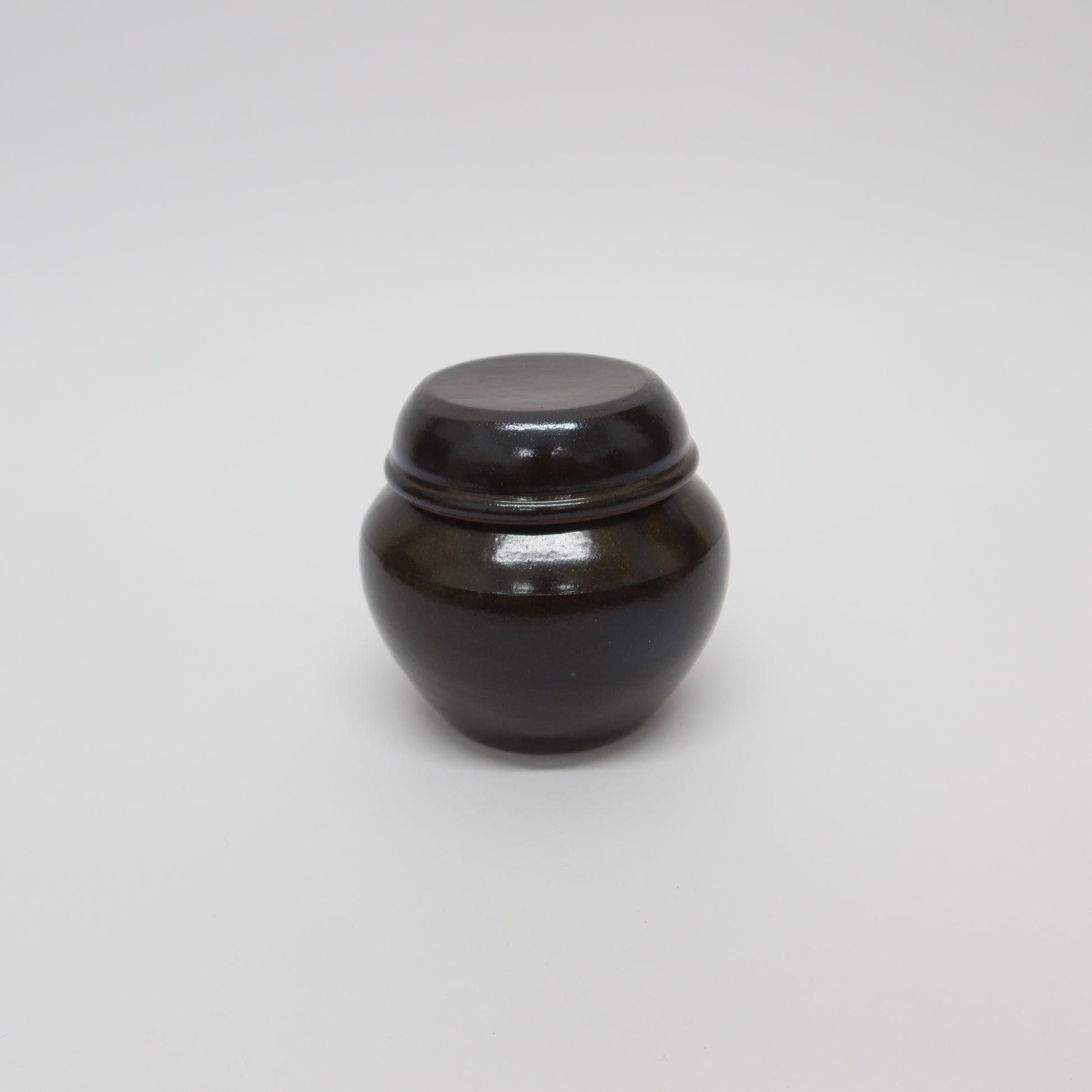 Korean Onggi Earthenware Flat Lidded Jar, 3 Sizes