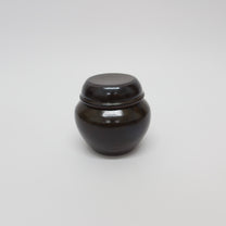 Korean Onggi Earthenware Flat Lidded Jar, 3 Sizes
