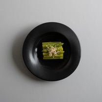 Japanese Scoop Ceramic Plates, Black, 2 sizes