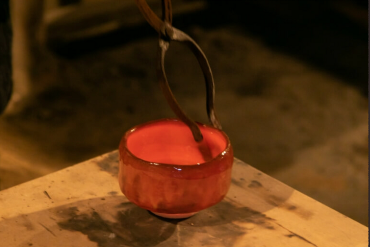 Japanese Raku Tea Bowl, Lead-Free Glaze