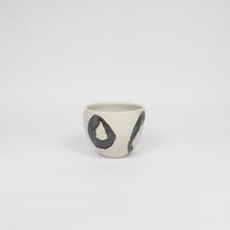 Japanese Shigaraki Dimpled Tea Cup with Iron-Oxide Brushwork