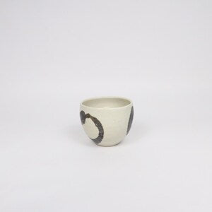 Japanese Shigaraki Dimpled Tea Cup with Iron-Oxide Brushwork