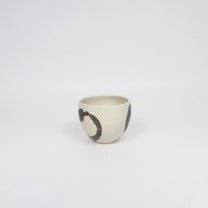 Japanese Shigaraki Dimpled Tea Cup with Iron-Oxide Brushwork