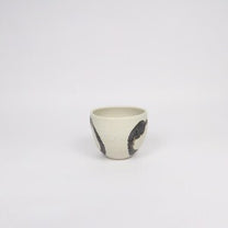 Japanese Shigaraki Dimpled Tea Cup with Iron-Oxide Brushwork