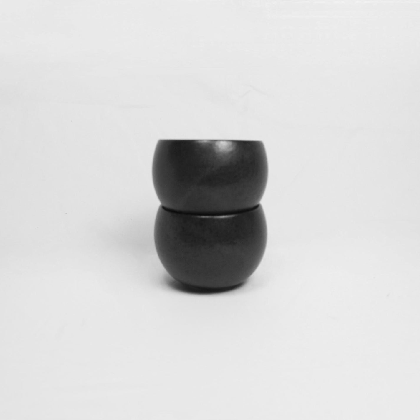 Japanese Ceramic Oval Cup, Matte Black, Small