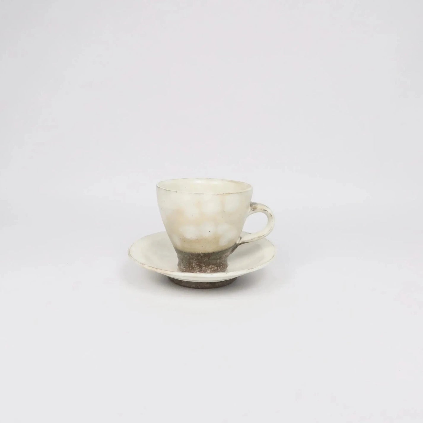 Japanese Shigaraki Gohonte Glaze Ceramic Mug &amp; Saucer Set